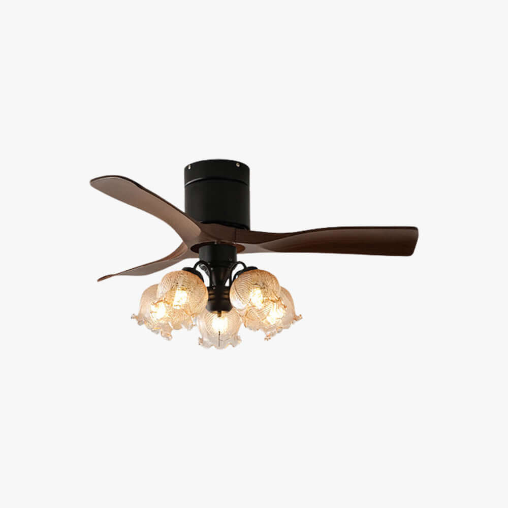 Grivon Ceiling Fan Light | Grivon French Style Crackled Glass Dining Room Light