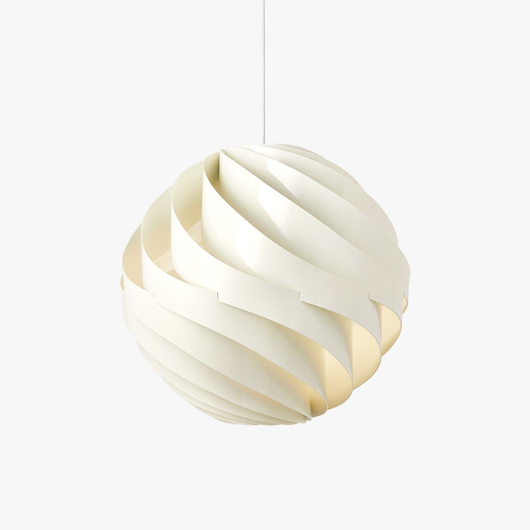 Halo Swirl Turbo Pendant Light - Modern White Metal for Dining Area | Vinlighting