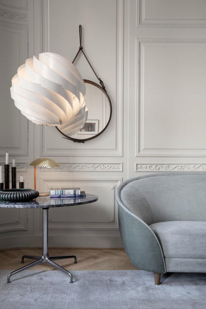 Halo Swirl Turbo Pendant Light - Modern White Metal for Dining Area | Vinlighting