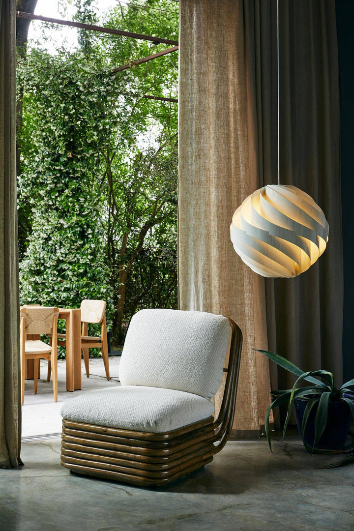 Halo Swirl Turbo Pendant Light - Modern White Metal for Dining Area | Vinlighting