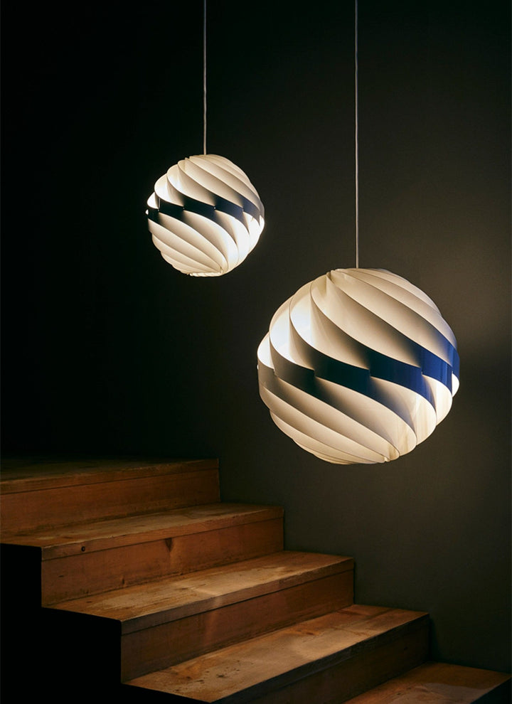 Halo Swirl Turbo Pendant Light - Modern White Metal for Dining Area | Vinlighting