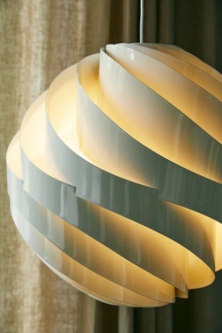 Halo Swirl Turbo Pendant Light - Modern White Metal for Dining Area | Vinlighting