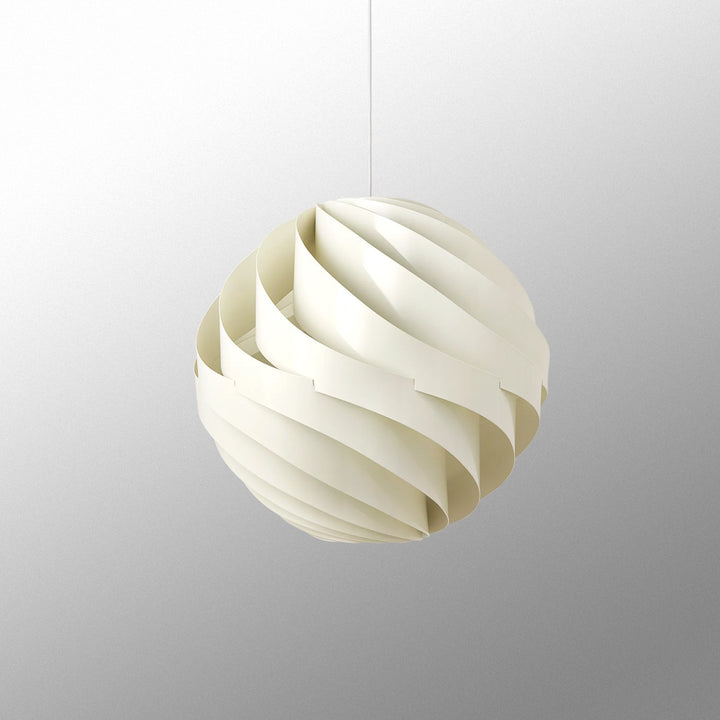 Halo Swirl Turbo Pendant Light - Modern White Metal for Dining Area | Vinlighting
