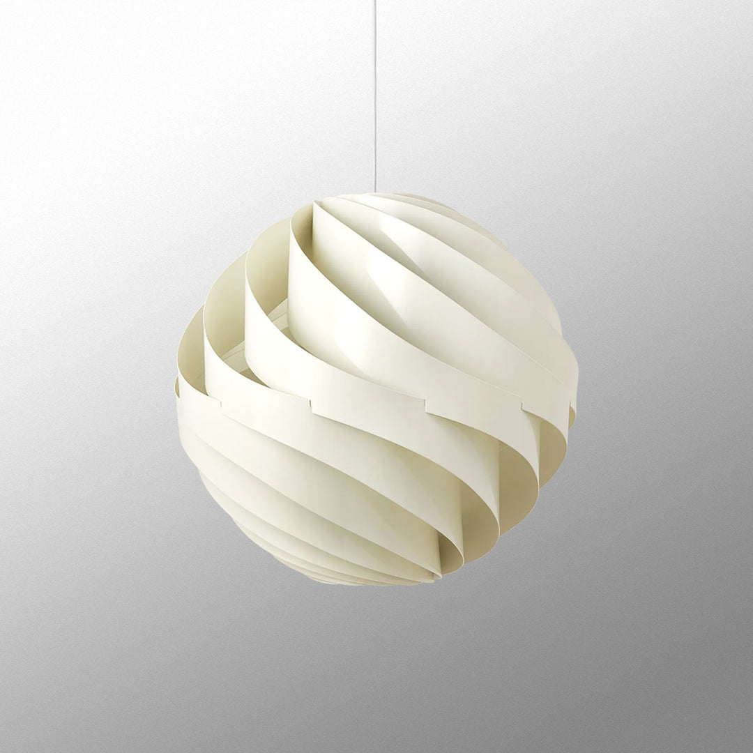 Halo Swirl Turbo Pendant Light - Modern White Metal for Dining Area | Vinlighting