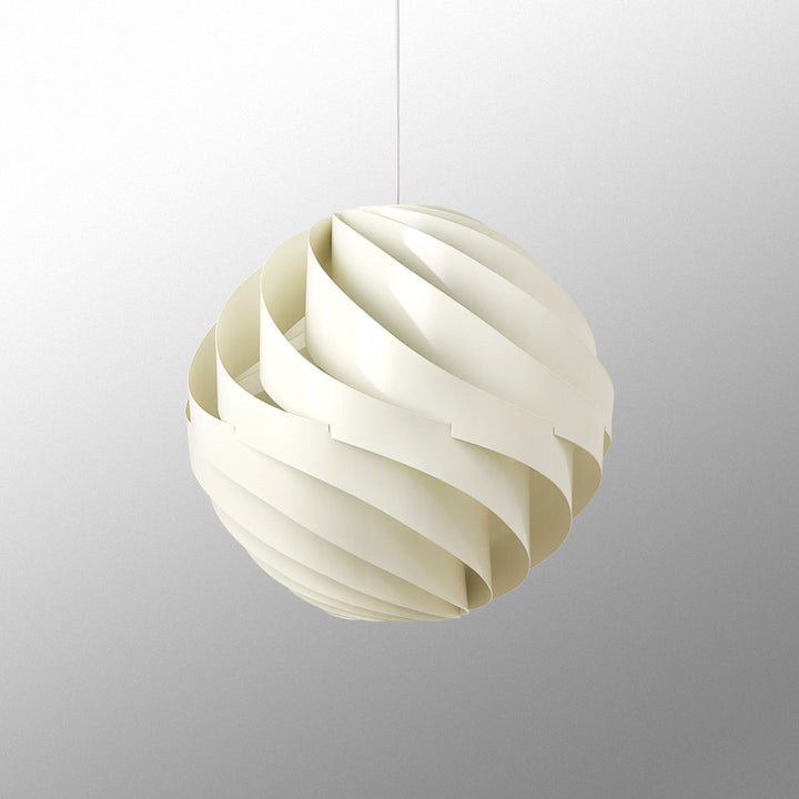 Halo Swirl Turbo Pendant Light - Modern White Metal for Dining Area | Vinlighting
