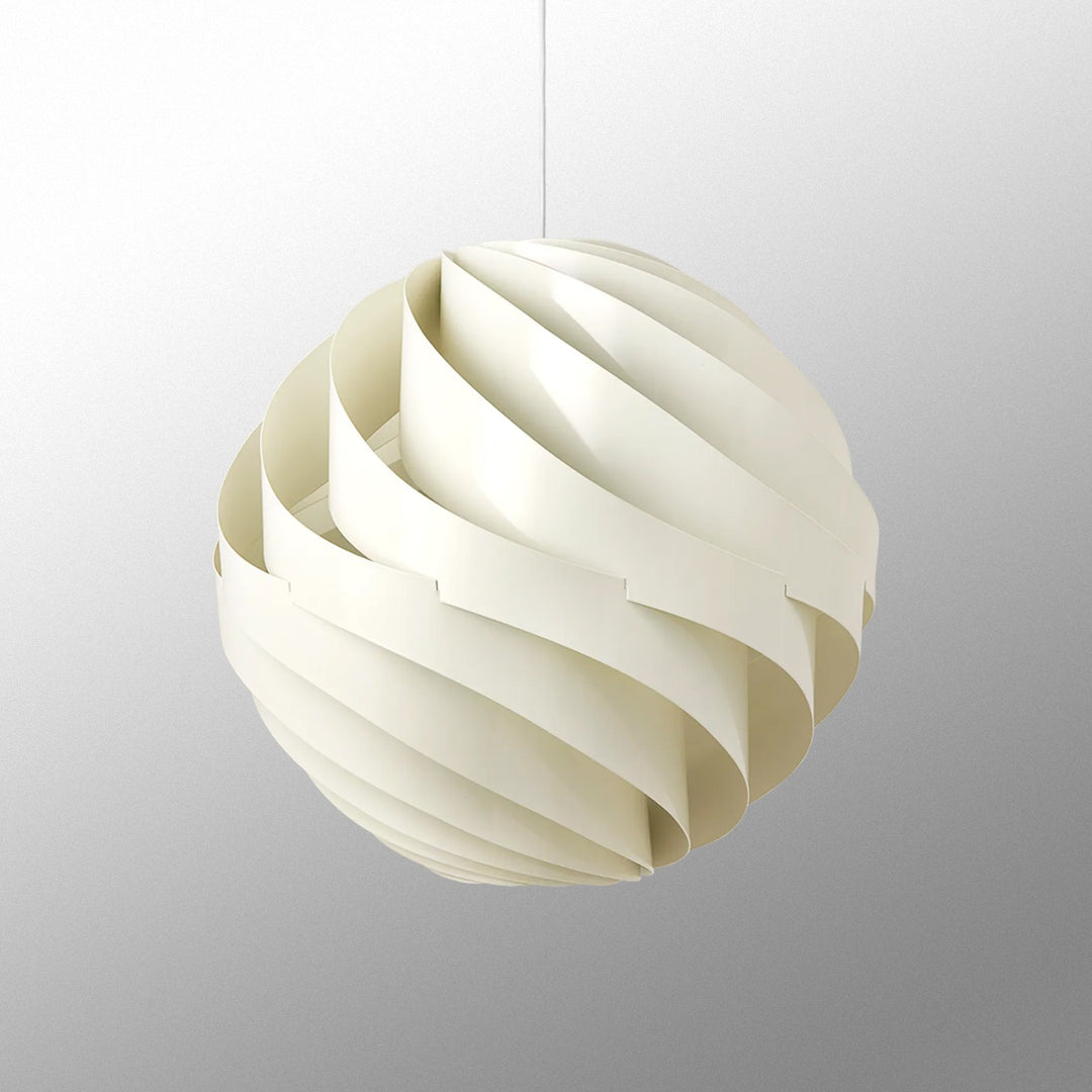 Halo Swirl Turbo Pendant Light - Modern White Metal for Dining Area | Vinlighting