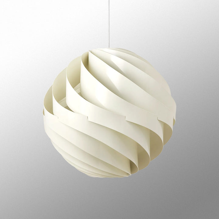 Halo Swirl Turbo Pendant Light - Modern White Metal for Dining Area | Vinlighting