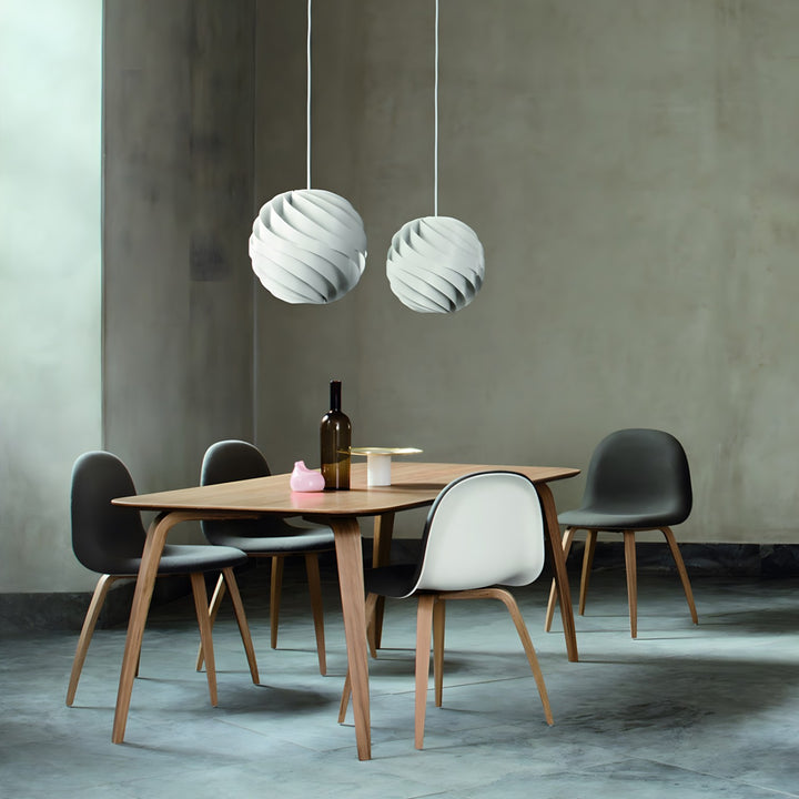 Halo Swirl Turbo Pendant Light - Modern White Metal for Dining Area | Vinlighting