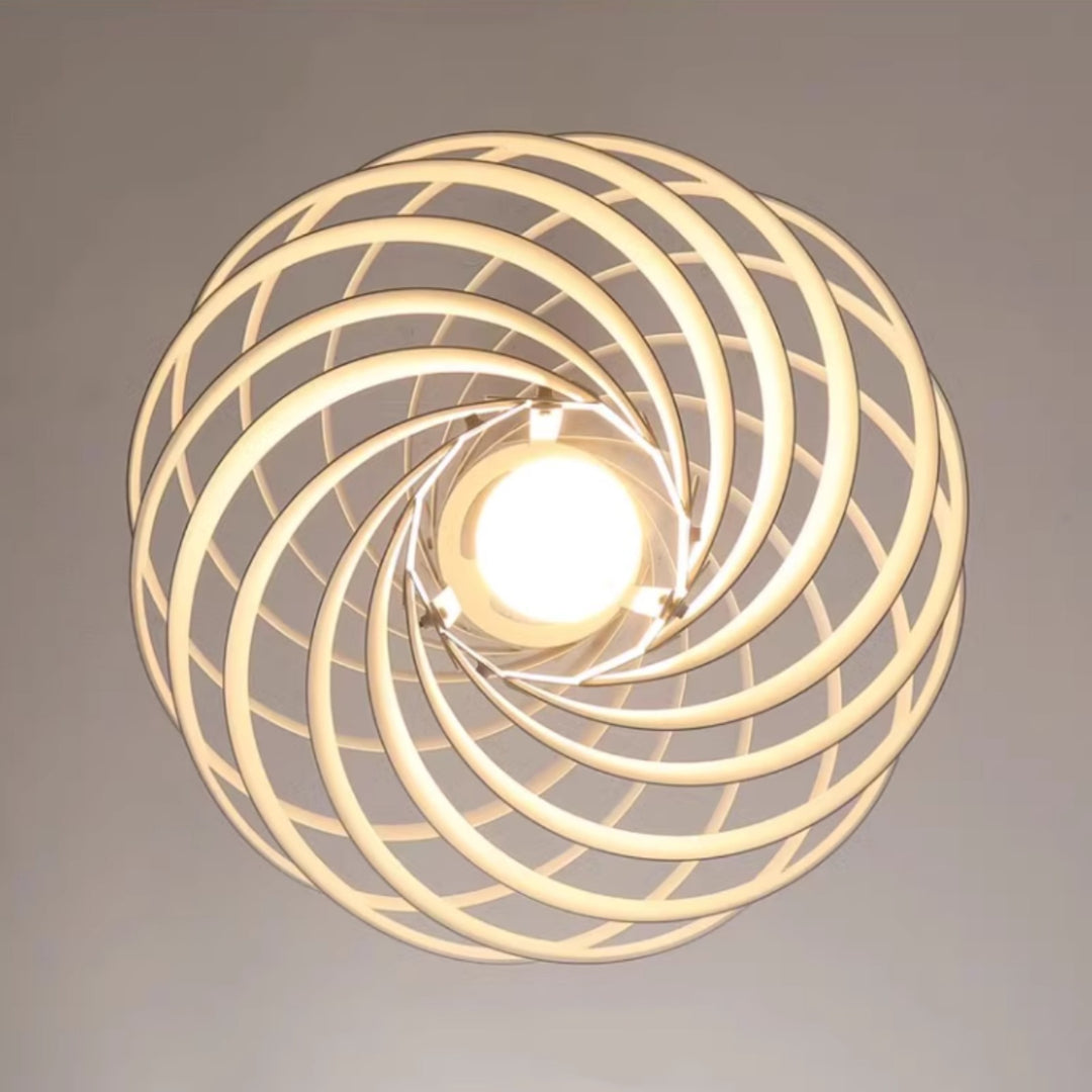 Halo Swirl Turbo Pendant Light - Modern White Metal for Dining Area | Vinlighting