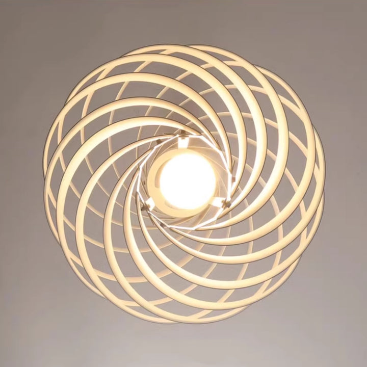 Halo Swirl Turbo Pendant Light - Modern White Metal for Dining Area | Vinlighting