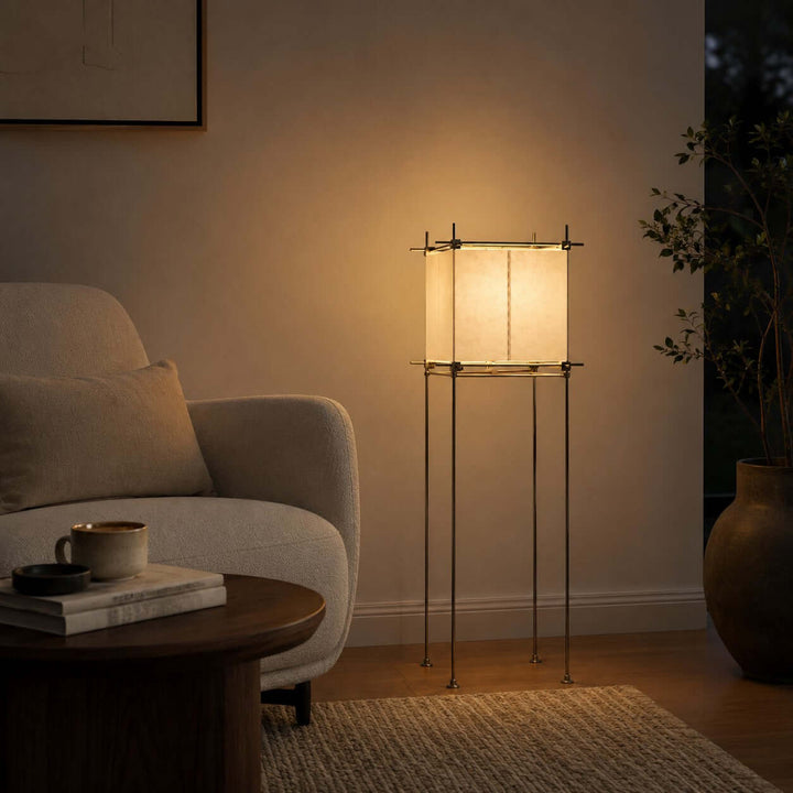 Hoshira Floor Lamp - Minimalist Paper Cube Standing Lamp | Vinlighting