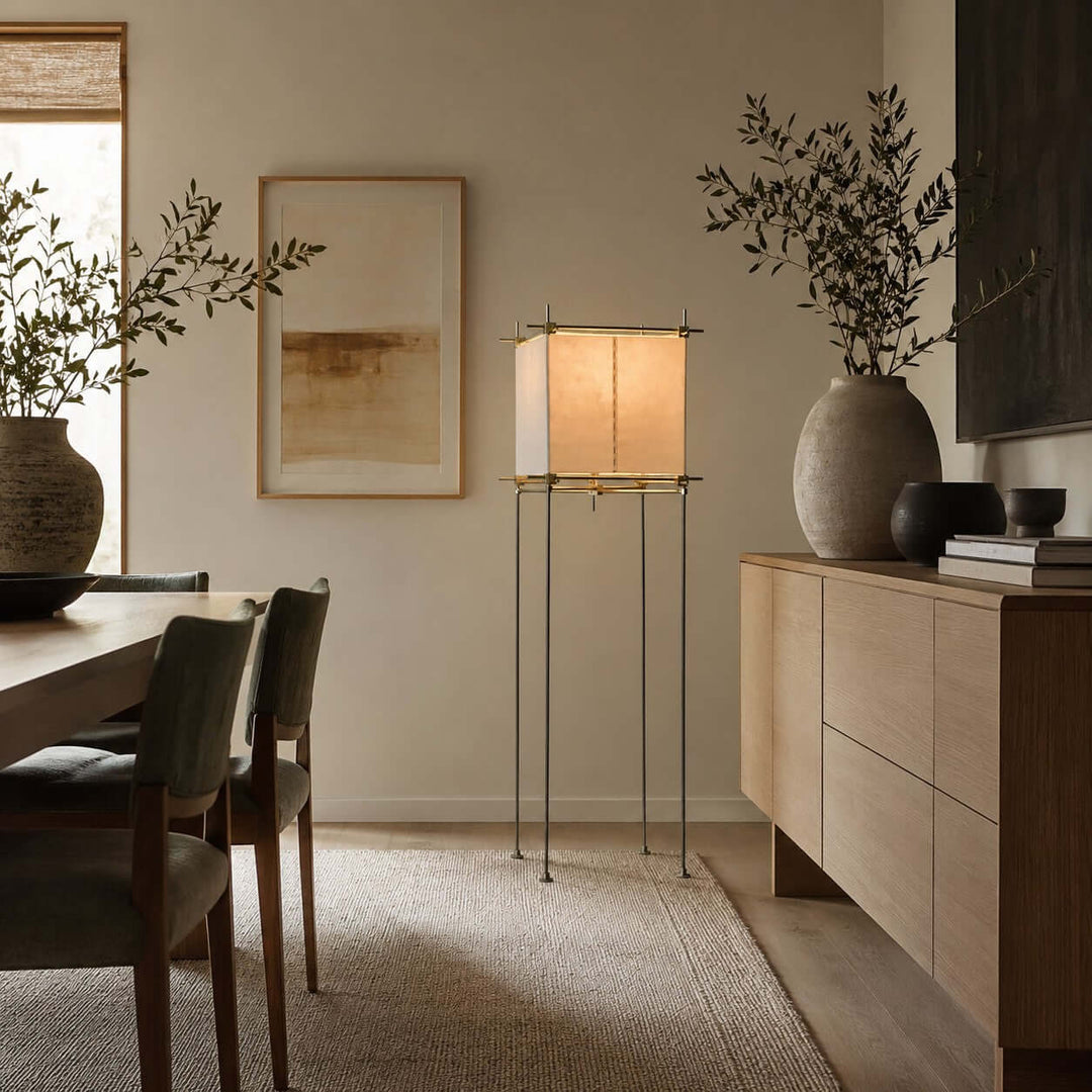 Hoshira Floor Lamp - Minimalist Paper Cube Standing Lamp | Vinlighting
