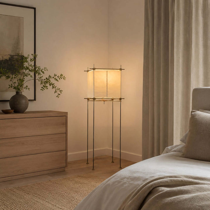 Hoshira Floor Lamp - Minimalist Paper Cube Standing Lamp | Vinlighting