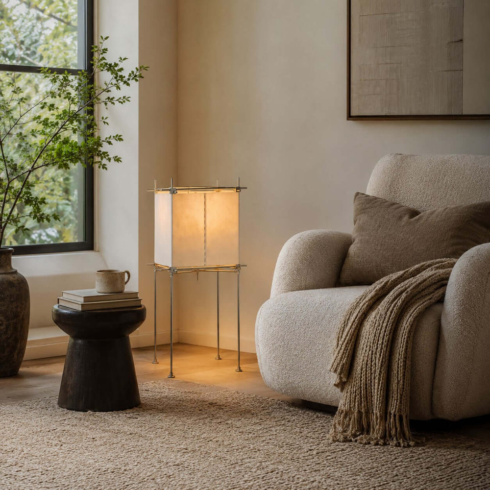 Hoshira Floor Lamp - Minimalist Paper Cube Standing Lamp | Vinlighting