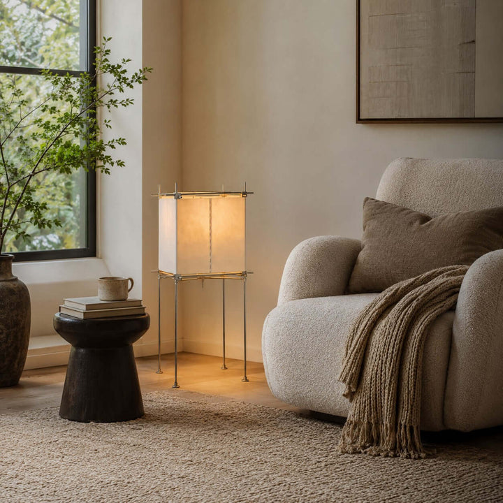 Hoshira Floor Lamp - Minimalist Paper Cube Standing Lamp | Vinlighting