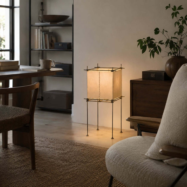 Hoshira Floor Lamp - Minimalist Paper Cube Standing Lamp | Vinlighting