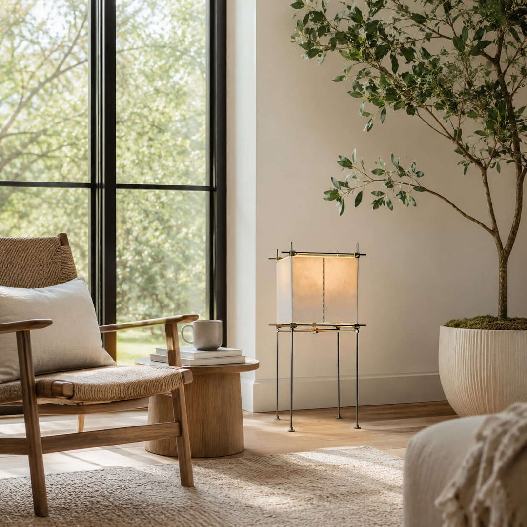 Hoshira Floor Lamp - Minimalist Paper Cube Standing Lamp | Vinlighting