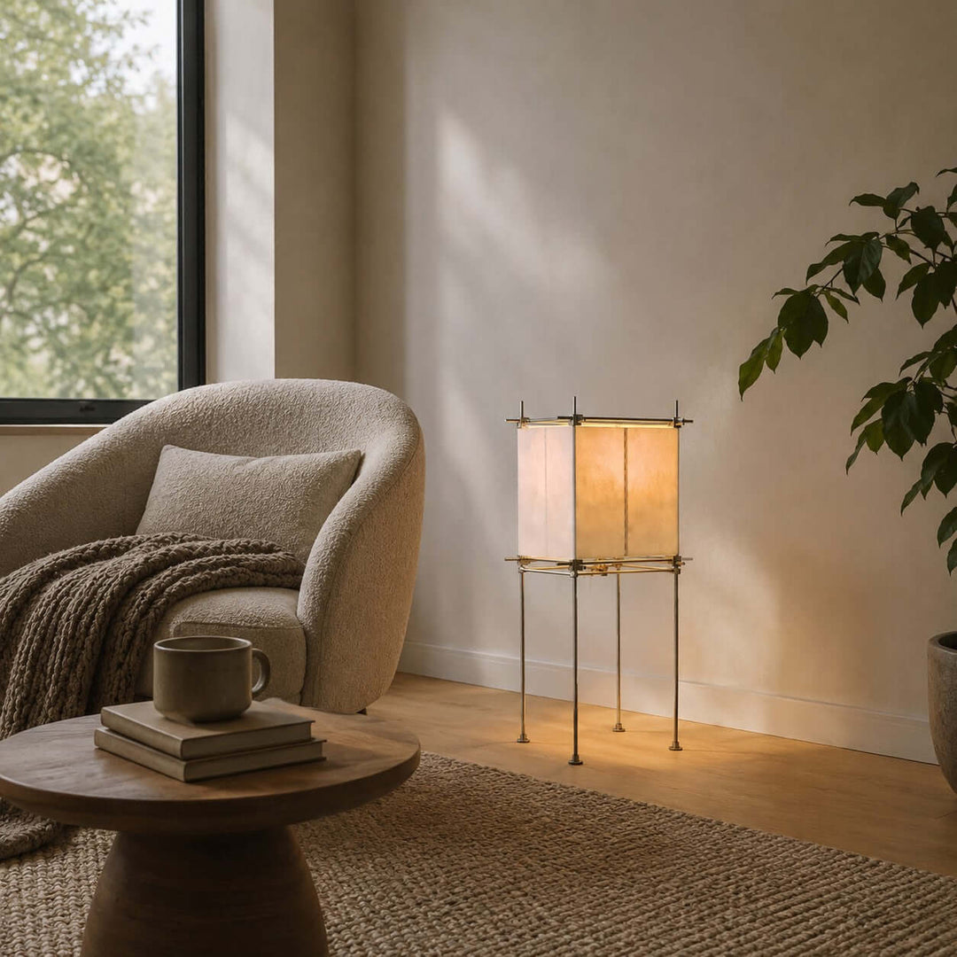 Hoshira Floor Lamp - Minimalist Paper Cube Standing Lamp | Vinlighting