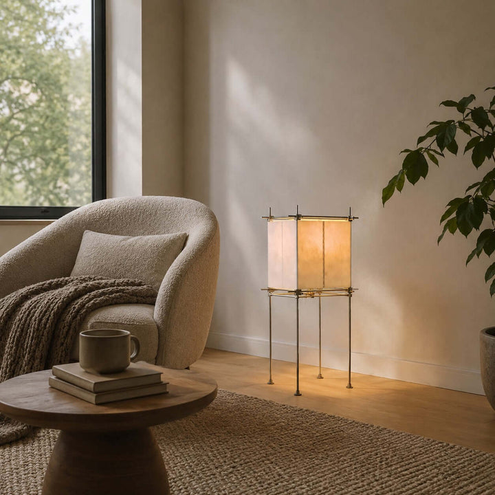 Hoshira Floor Lamp - Minimalist Paper Cube Standing Lamp | Vinlighting