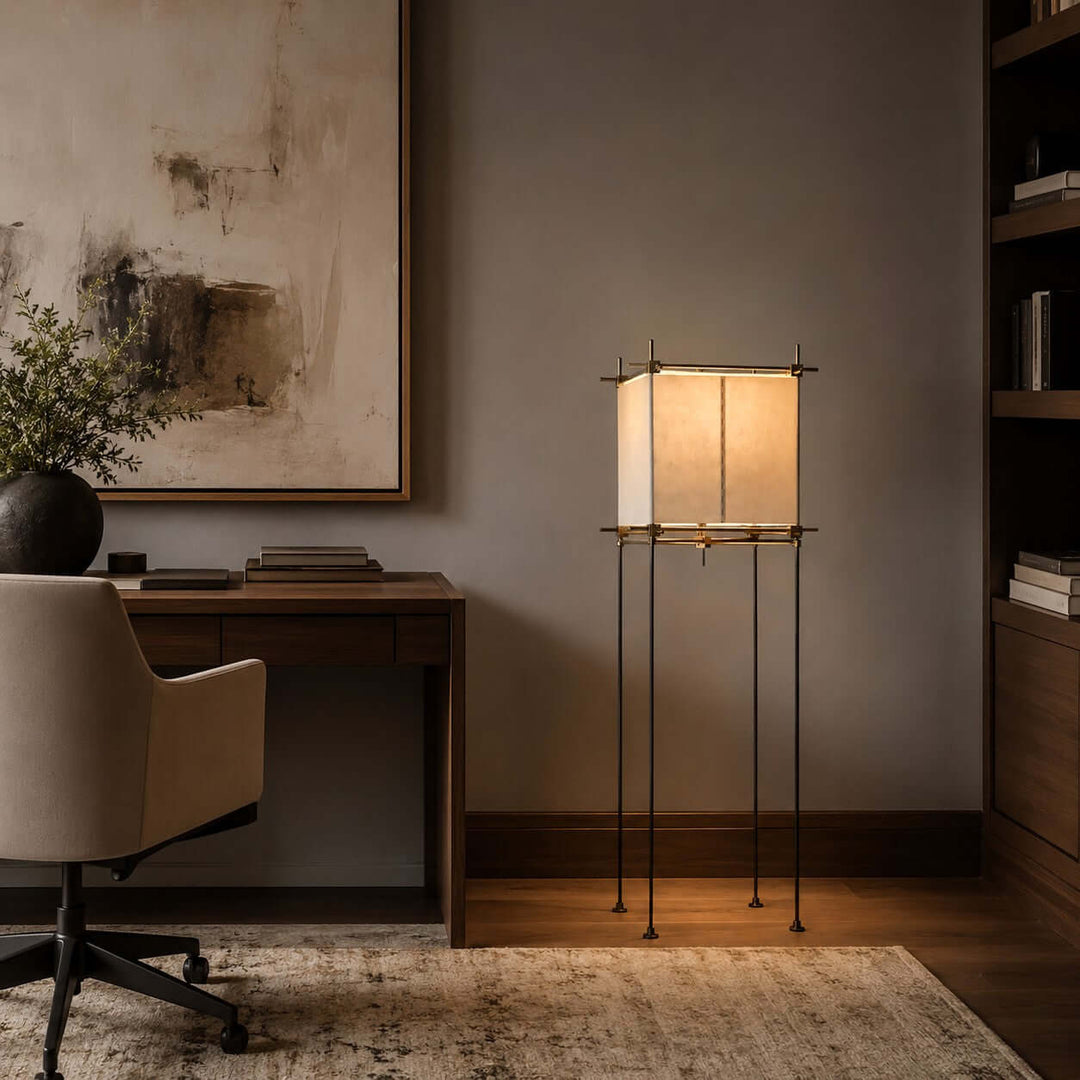 Hoshira Floor Lamp - Minimalist Paper Cube Standing Lamp | Vinlighting