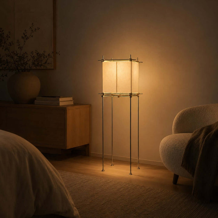 Hoshira Floor Lamp - Minimalist Paper Cube Standing Lamp | Vinlighting