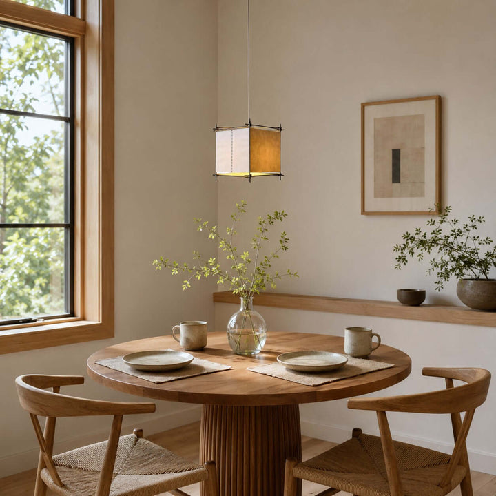 Hoshira Pendant Light - Japandi Cube Paper Lantern Pendant Light | Vinlighting