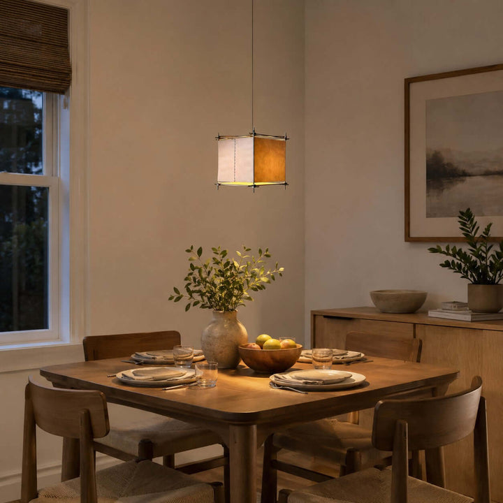 Hoshira Pendant Light - Japandi Cube Paper Lantern Pendant Light | Vinlighting