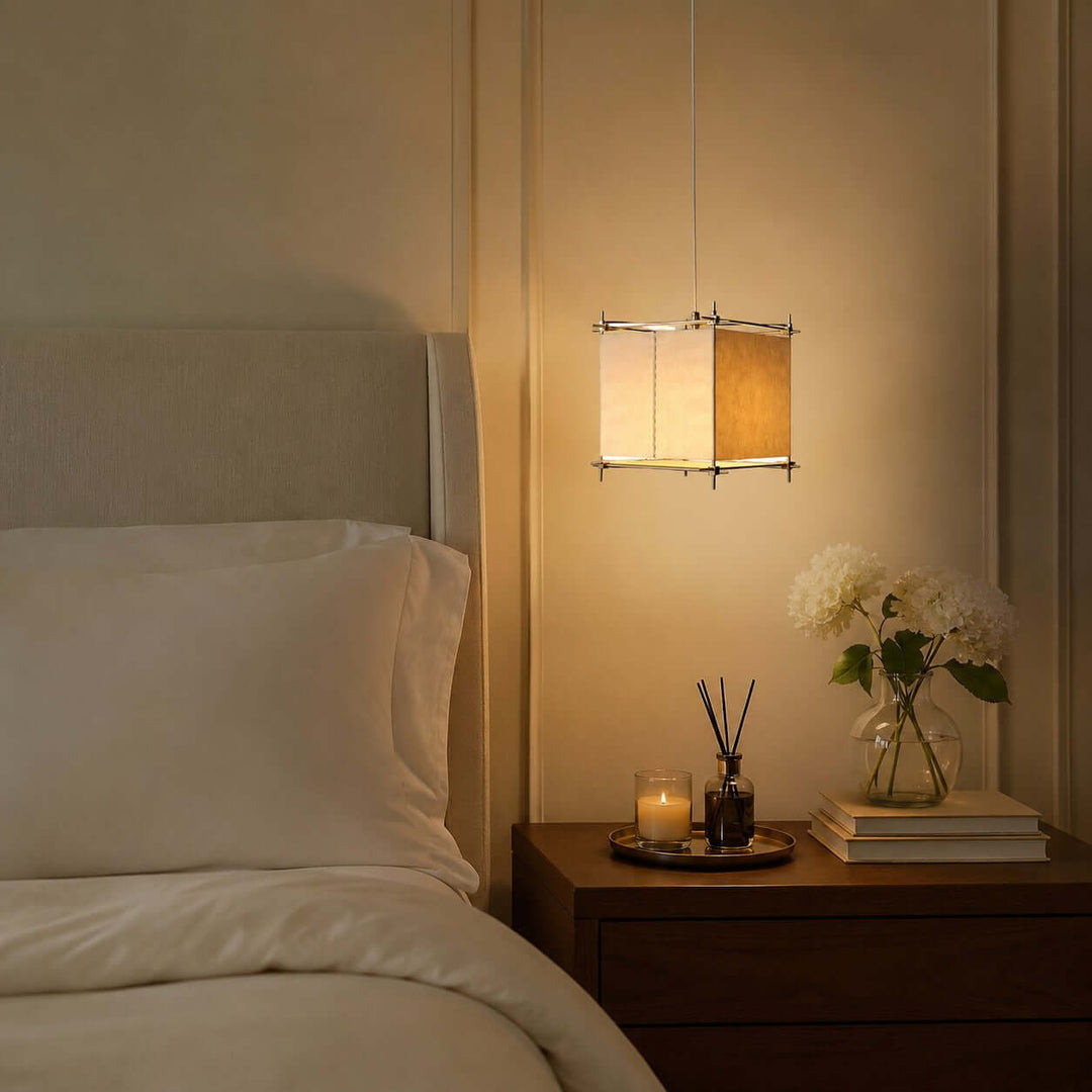 Hoshira Pendant Light - Japandi Cube Paper Lantern Pendant Light | Vinlighting