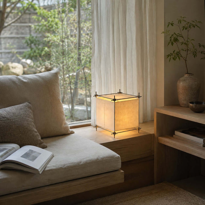 Hoshira Table Lamp- Geometric Parchment Desk Light | Vinlighting