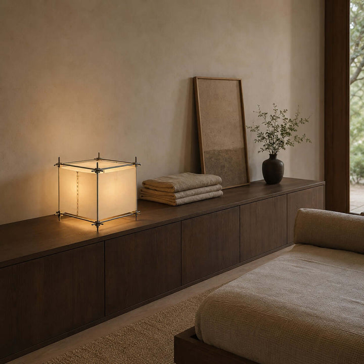 Hoshira Table Lamp- Geometric Parchment Desk Light | Vinlighting