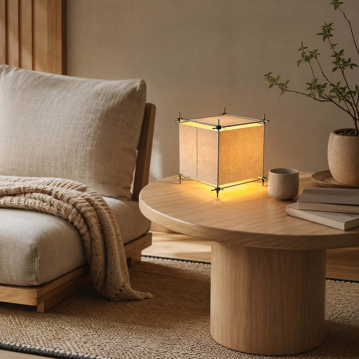 Hoshira Table Lamp- Geometric Parchment Desk Light | Vinlighting