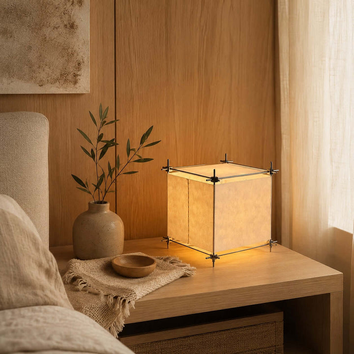 Hoshira Table Lamp- Geometric Parchment Desk Light | Vinlighting