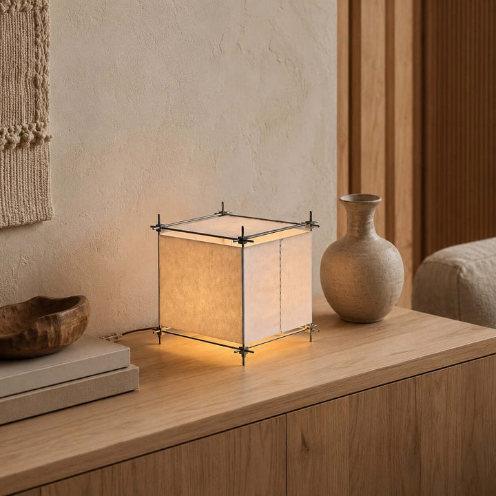 Hoshira Table Lamp- Geometric Parchment Desk Light | Vinlighting