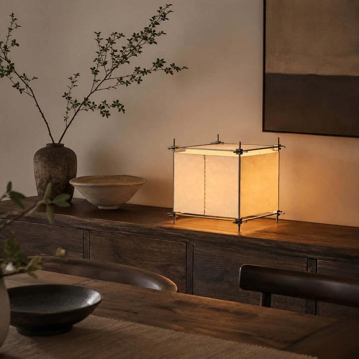 Hoshira Table Lamp- Geometric Parchment Desk Light | Vinlighting