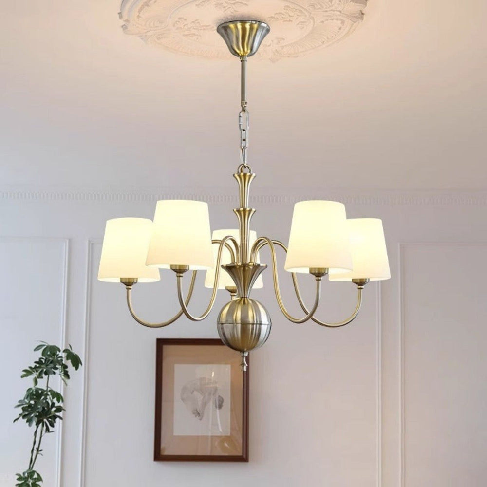 Hudson Chandelier – Mid Century White Glass Dining Light | Vinlighting