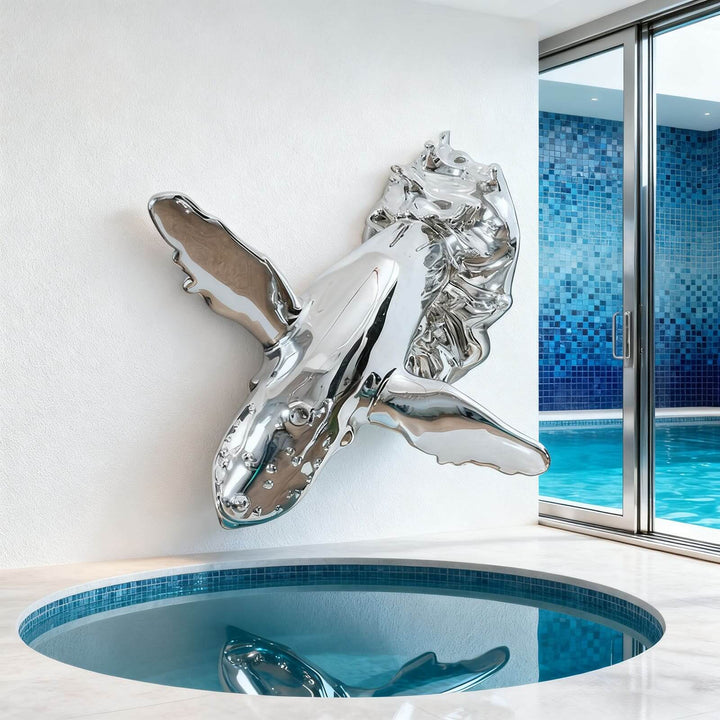 Humpback Whale Art Sculpture – Creative Resin Living Room Decor