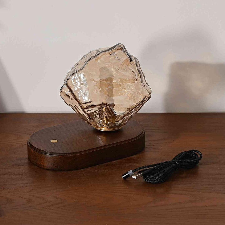 Ice Stone Rechargeable Table Lamp – Unique Mouth-Blown Glass Lighting | Vinlighting | Vinlighting