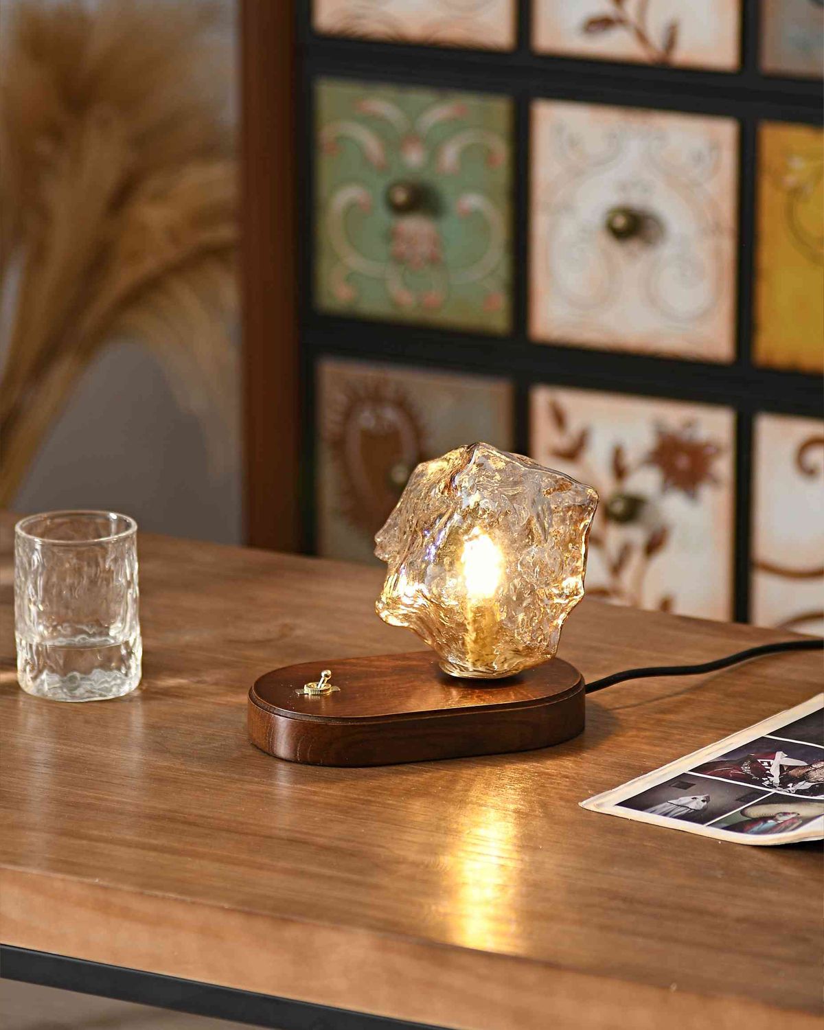 Ice Stone Glass Table Lamp