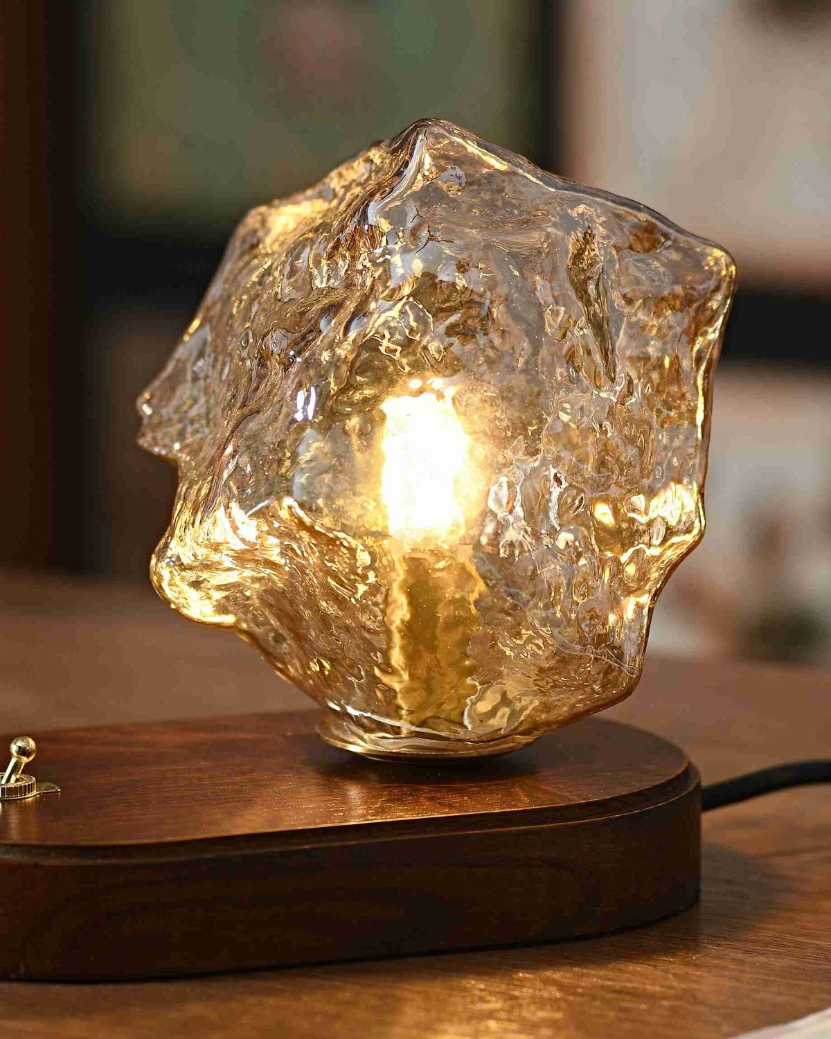 Ice Stone Glass Table Lamp