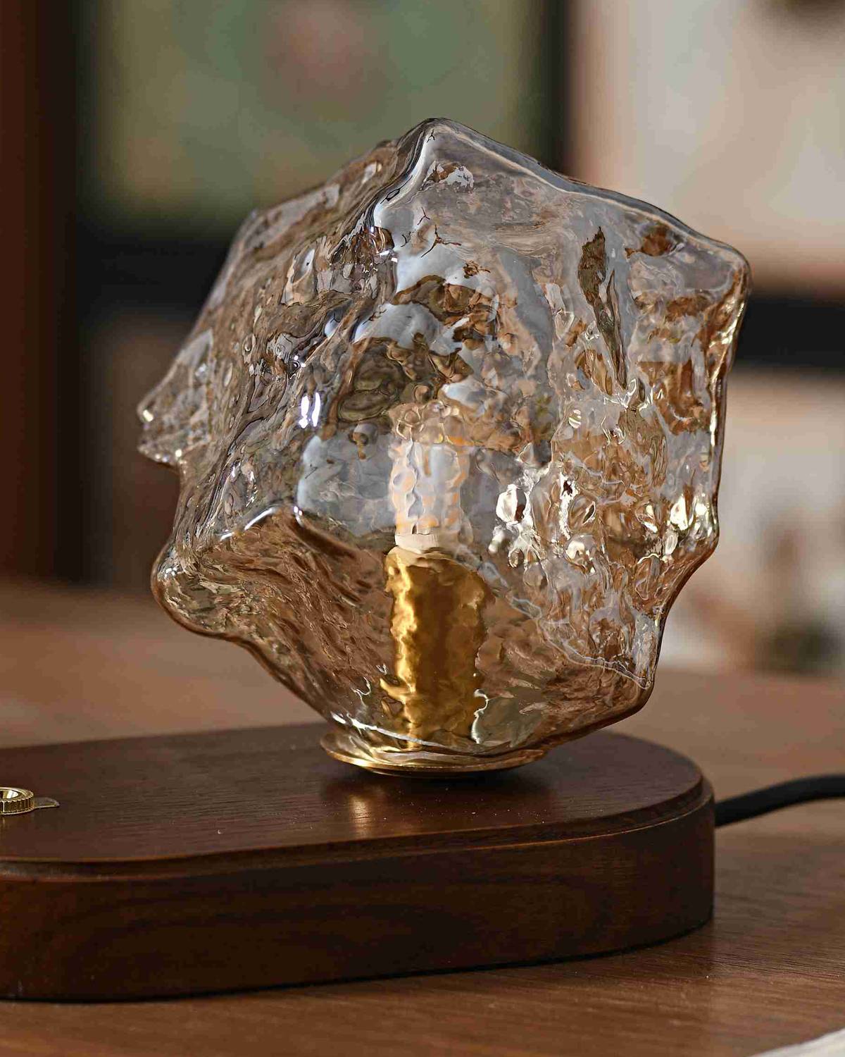 Ice Stone Glass Table Lamp