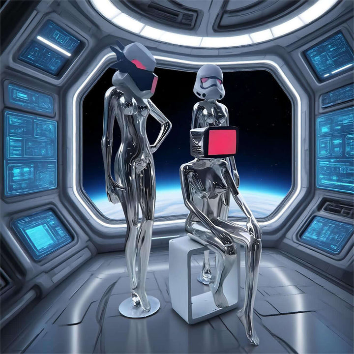 Interstellar Goddess Resin Sculpture Art Deco Floor Lamp