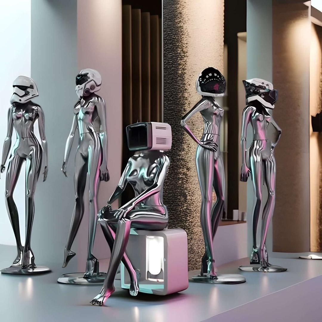 Interstellar Goddess Resin Sculpture Art Deco Floor Lamp