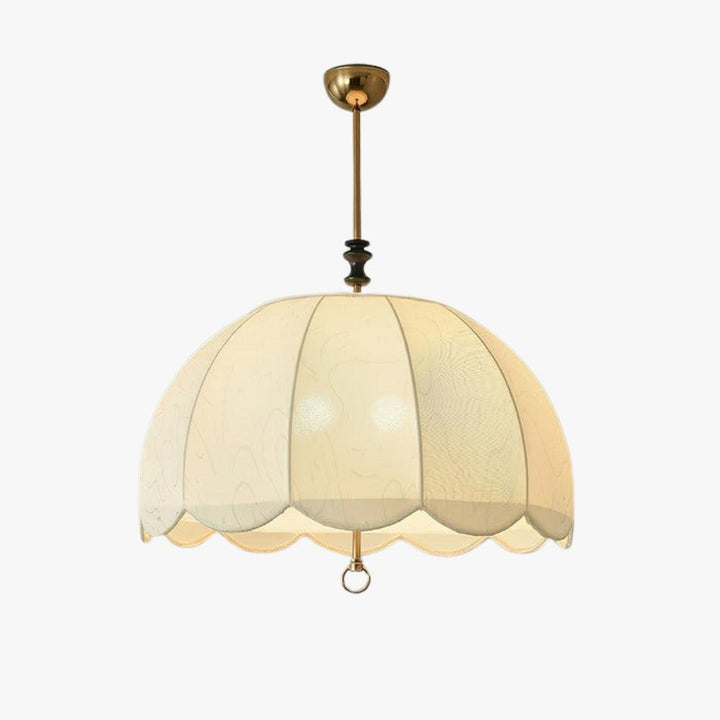 Ivory Bloom Pendant Light – Vintage Petal Design with Gold Accents | Vinlighting | Vinlighting