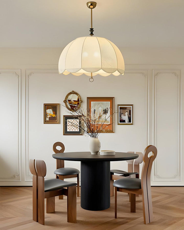 Ivory Bloom Pendant Light – Vintage Petal Design with Gold Accents | Vinlighting | Vinlighting