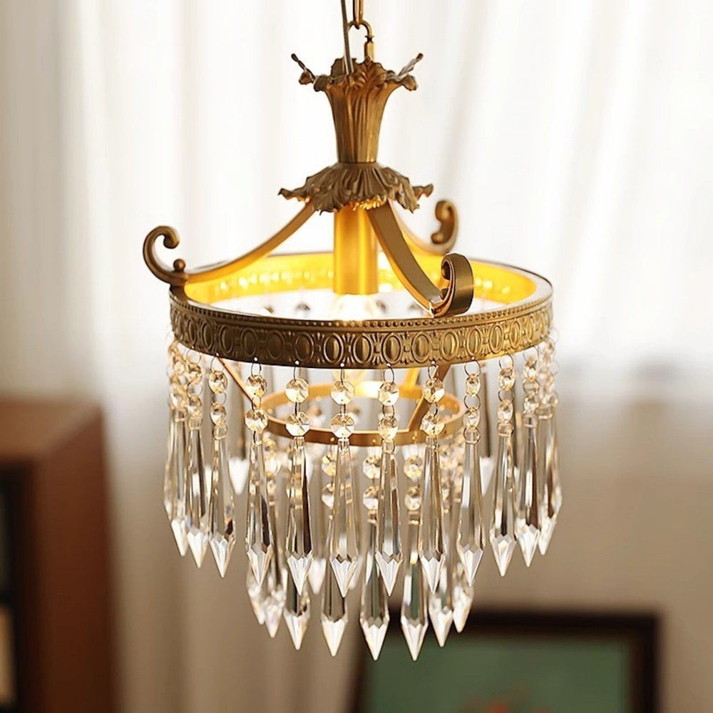 Jalsuma Chandelier – Elegant Crystal & Brass Lighting for Dining Tables