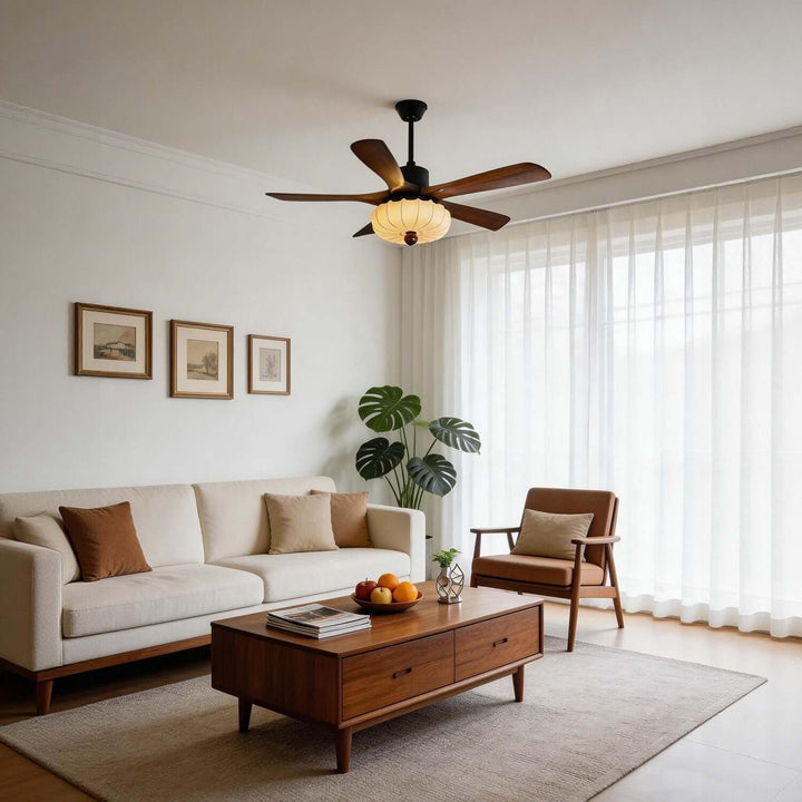 Jevaric Ceiling Fan Light B – Modern French Wood Fan Light