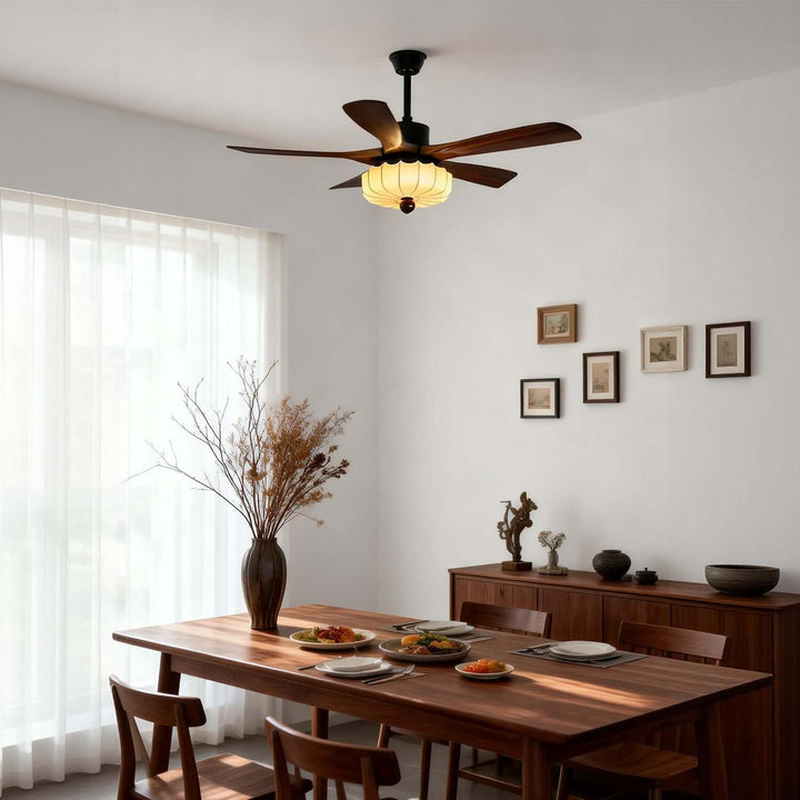 Jevaric Ceiling Fan Light B – Modern French Wood Fan Light