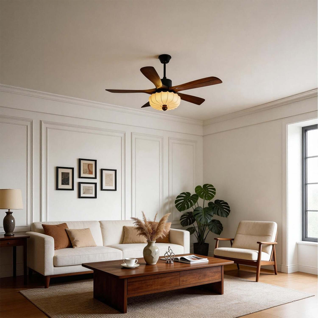 Jevaric Ceiling Fan Light B – Modern French Wood Fan Light