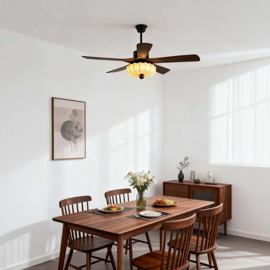 Jevaric Ceiling Fan Light B – Modern French Wood Fan Light