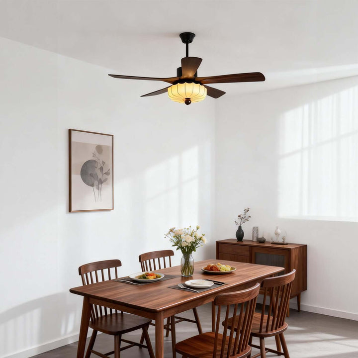 Jevaric Ceiling Fan Light B – Modern French Wood Fan Light